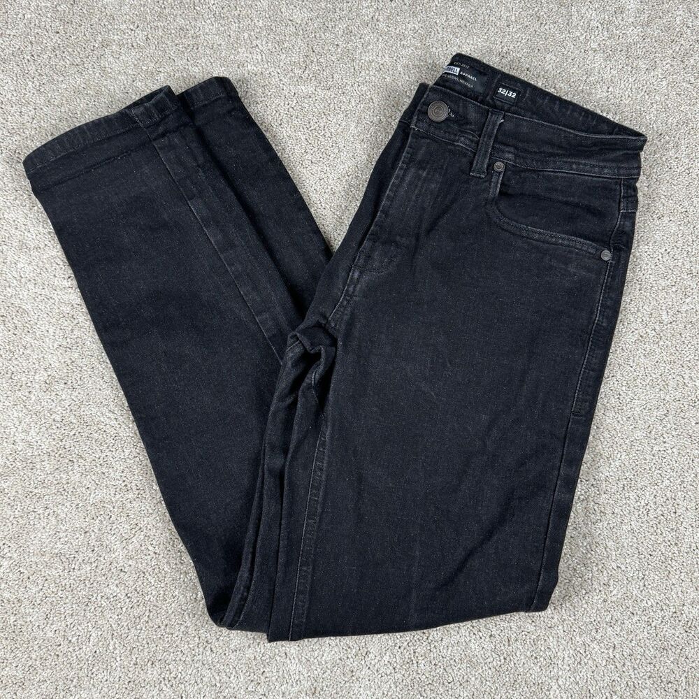 Barbell Apparel Jeans Mens 32x32 Straight Athletic Fit Leg Black Denim Stretch
